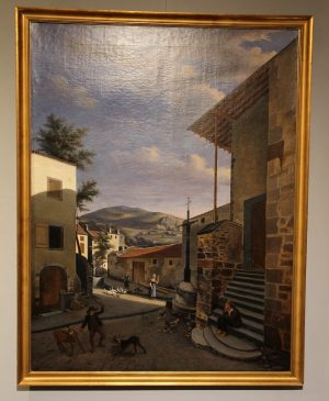 Tableau H/T  scène de village