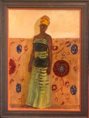 Tableau H/T portrait d'africaine de G.A Klein