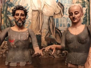 Sculptures de Sainte Claire Et Saint François 17ème siècle