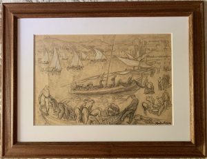 Dessin Collioure par Martin-Ferrières (1893-1972)