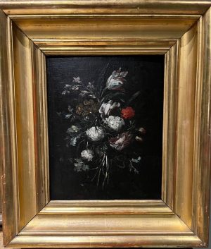 Tableau H/P bouquet de fleurs XVIIème