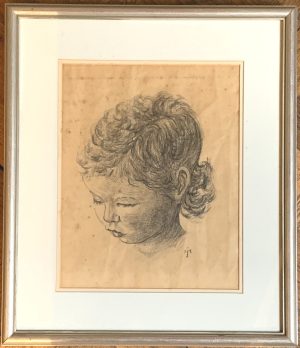 Dessin tête d'enfant XIXème