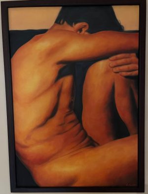 Nu masculin huile sur toile