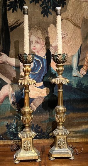 Paire de pique cierges XVIIIème siècle