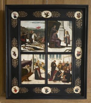 Peinture sur marbre XVIIème siècle.