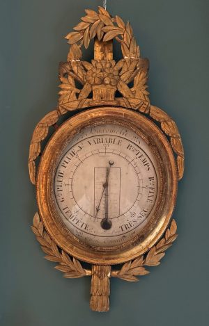 Baromètre en bois doré