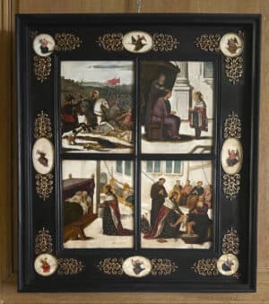 Peintures sur marbre XVIIème siècle.